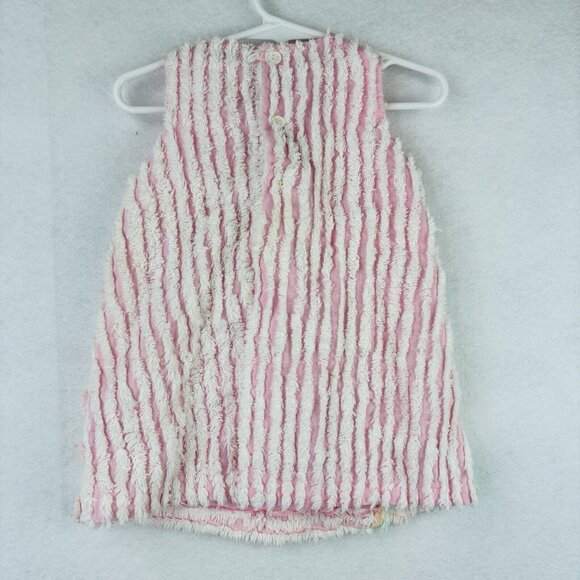 Chenille Girl 2T Bunny Rabbit A Line Dress Easter 3D Pink Sleeveless Fuzzy - Picture 2 of 3
